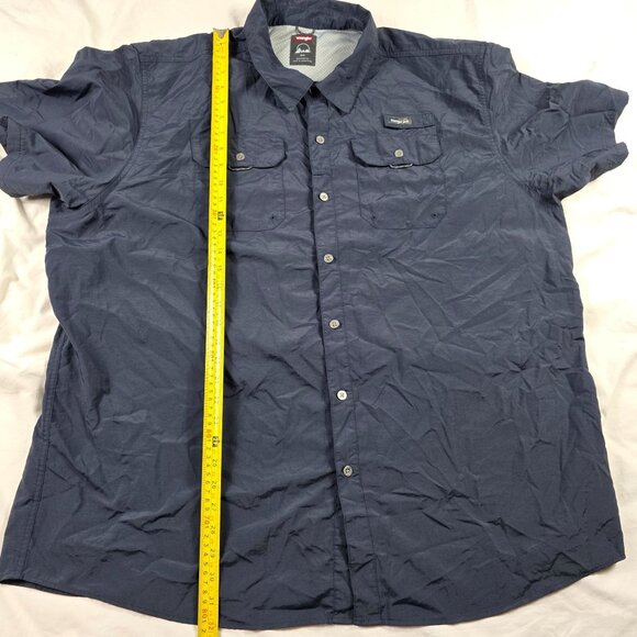 Wrangler Mens Size 3XL Blue Outdoor Short Sleeve Shirt Regular Fit Lightweight - Picture 8 of 9